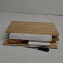 GHWIE Double Layer Bamboo Bread Box for Kitchen Counter,Large Capacity Bread Storage Bin,Bread Container with Acrylic Wavy Door Panel (Natural, Medium)