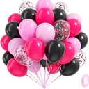 Pink and Black Balloons, 60pcs 12inch Hot Pink Black Pastel Pink Light Pink Confetti Balloons for Baby Shower Bridal Shower Wedding Birthday Party Decorations