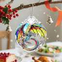 Christmas Ornament, Christmas Decoration, Stained Glass Ornament, Heirloom Keepsakes, Holiday Ornaments, Holiday Presents, Unique Xmas Gifts, Gift Exchange Ornaments, Gift Idea - Dragon