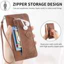 Compatible with Nokia C100 4G LTE N152DL Wallet Case with Wrist Strap Lanyard and Leather Flip Card Holder Stand Folio Purse Credit ID Phone Cover for C 100 100C 5.45 2022 TA1484 Women Brown