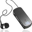Retractable Headset, Headphone V5.2 Stereo Earpiece Business Headphones, Clip on Earbud Compatible with Smart Cell Phones Tablet Pad PC Laptop (Gradient Black)