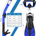 Ubekezele Snorkeling Gear for Adults Men Women,4 in 1 Snorkel Set with Panoramic View Diving Mask Anti-Fog Anti-Leak,Dry Top Snorkel,Fins and Travel Bag for Swimming,Snorkeling and Travel Diving