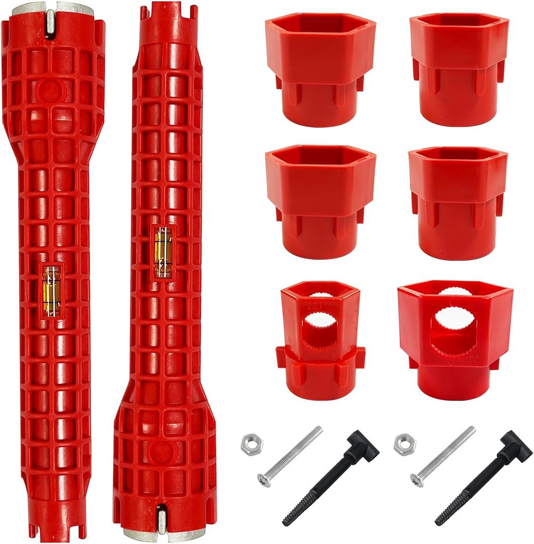 8 in 1 and 14 in 1 Multifunctional Sink Bathroom Wrench, Faucet and sink installation tools, Kitchen Drain Tub Removal nut Plumbing Plumber (2Pack 8 in 1 and 14 in 1)