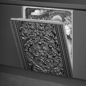 BlissYard Black Floral Dishwasher Magnet 23x26 Inch Metal Flower Pattern Cove Refrigerator Magnetic Panel Decals Carved Flowers Black Vines Art Skin Sticker Fridge Door Cover Magnetic Kitchen Decor
