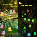 2 x 50 Pcs Luminous Mini Resin Frogs, Little Frogs Figures Glow in The Dark,Miniature Animals Figurines, Tiny Animal to Hide, Micro Landscape Ornaments, Dollhouse Mini Garden Accessories