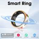 Smart Ring for Women & Men, Fitness Tracker with Heart Rate, SpO2, Blood Pressure & Sleep Monitoring, IP68 Waterproof, Long Battery Life, No Monthly Fees, for iPhone Android (9#&Floral)