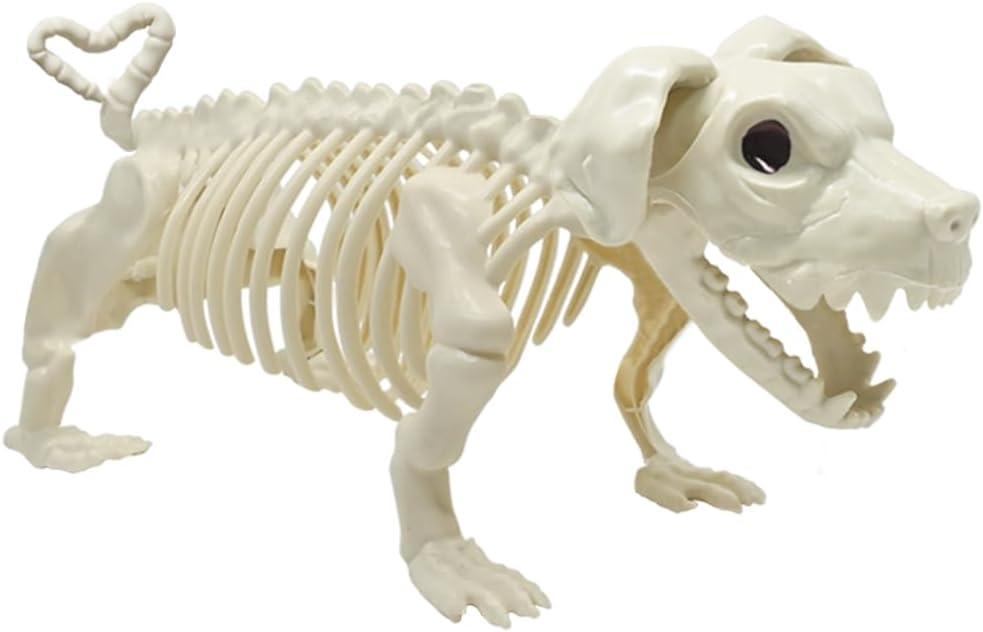 LUKBERA Halloween Dog Skeleton Decorations, Animal Bones Skeletons with Posable Joints for Haunted Houses, Graveyard Scenes, Halloween Party Decor