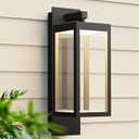 Outdoor Wall Light Fixtures, Outdoor Light Fixtures Wall Mount, Wall Sconce Lighting with Led Bulbs, Anti-Rust Modern Matte Black Outside Lights for Patio Front Door Entryway Garage (LED No Sensor, Black 1 Pack)