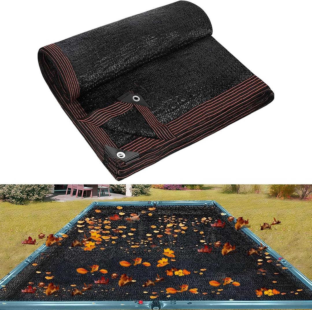 16 x 26FT Pool Leaf Net Cover- Leaf Netting for Inground and Above Ground Rectangle Swimming Pools Fine Mesh Pool Screen Cover,Winter Above Ground Pool Screen Cover, Catching Leaves, Sunshade