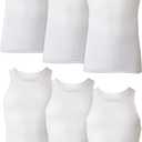 Hanes Men's Tank Undershirt Pack, Cotton Tank Undershirt, Moisture-Wicking, Breathable, White or Grey/Black, Multi-Pack (White, M)