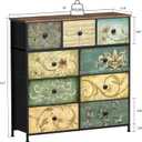 Tohomeor Dresser with Drawers for Bedroom Chest of Drawers Fabric Dresser for Closet,Nursery Entryway Hall Tree TV Stand for Living Room Retro Floral Pattern Drawers Wooden Top (9 Drawers), 11.8"D x 39"W x 39.4"H