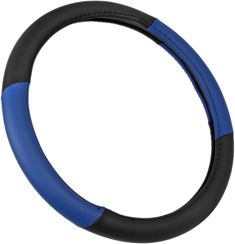 BDK Black & Blue Steering Wheel Cover for Car, Medium (14.5" - 15.5")  Ergonomic Comfort Grip for Men & Women, Fits Most Car Steering Wheel Cover for Auto Truck SUV