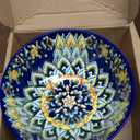 24 Pieces Dinnerware Sets, Ceramic Plates and Bowls Set, Microwave and Dishwasher Safe, Scratch Resistant, Bohemian Style Dishware Set, Service for 4