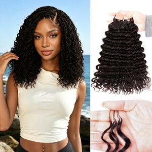 Miracle Knots Crochet Human Hair, Pre-Separated Deep Wave Crochet Hair for Black Women, Easy Install Hook Design, Invisible Natural Look, Lightweight No Itch, 100 Strands 120g 18 Inch (2# Dark Brown)