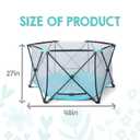 Regalo Safety My Play Portable Baby Playpen & Play Yard, Foldable 6-Panel Indoor Outdoor Playpen for Babies & Toddlers, Mesh Sides, Washable Fabric, 48, Aqua/Black