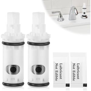 Faucet Cartridge Replacement Kit Compatible with Moen 1224 1224B Double Handle Faucets and Tub/Showers, Bathroom Faucet Replacement Parts with Cartridges and Lubricant(2 Pcs)