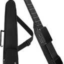 USB Charging Smart Acoustic Electric Pocket Travel Chord Practice Portable Guitar Neck for Beginner AI LCD (BLACK)