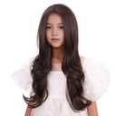 Kids Mixed Brown Wig Child Long Dark Brown Wavy Curly Wig Girls Chocolate Middle Part Wigs Heat Resistant Synthetic Wigs with Cap