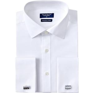 Year In Year Out French Cuff Wrinkle Free Dress Shirt for Men Regular Fit Long Sleeve Wrinkle Resistant Shirt, L