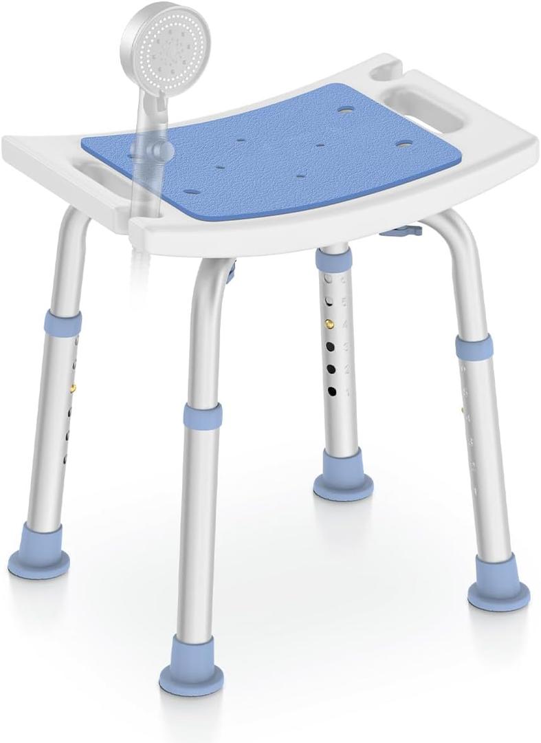 Delog Shower Chair for Inside Shower, Tool-Free Assembly Height Adjustable Shower Bench for Seniors, Elderly, Disabled, Handicap and Injured, Shower Stool 300lbs, FSA/HSA Eligible