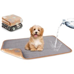 YUEPET Waterproof Dog Blankets, 2 Pack Washable Dog Blankets for Bed Couch Sofa Protector Fleece Flannel Puppy Blanket Soft Plush Reversible Throw Blanket for Small Dogs Puppy Cat 23"x16"(Grey+Coffee)