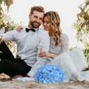 100 PCS Blue Hydrangea Artificial Flowers, Silk Full Flowers Heads with Stems for Wedding Centerpieces, Home, Garden, Baby Shower, Party Decoration