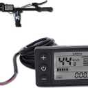 Electric LCD Display Meter, S866 LCD Display Meter, Speedometer Odometer, 24V 36V 48V Electric Scooter Control Panel with Plug for 22.2mm/0.9in Handlebars