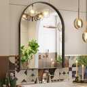 Brightify Arched Mirror, 23.9 x 31.9 Inch Black Arch Wall Mirror, Metal Frame Bathroom Mirror, Arched Top Bathroom Vanity Mirror for Living Room Bedroom Mantel Entryway Hallways