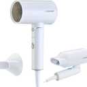 Hair Dryer, 1600W Small Foldable Hair Blow Dryer, Fast Drying Travel Hair Dryer, White