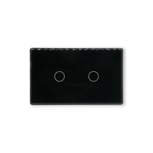 Smart Switch Aluminum Frame,2.5D Glass Panel,4.65 X 2.83 X 1.26 Inches,Need Neutral Wire,2.4GHz WiFi,Work with Tuya/Smart Life,App/Voice Control,Black 2 Button
