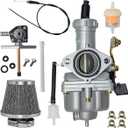 TRX250EX Carburetor for Honda Sportrax 250 EX TRX250EX 2001 2002 2003 2004 2005 ATV Carb with Throttle Cable Fuel Petcock Valve and 35mm Air Filter