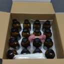 16Pcs 8 oz Amber Glass Bottle Boston Round Bottles for Vanilla Extract Homemade,Brown Vanilla Extract Bottles with Caps for Syrup Gift Glass Food Storage Canister and Sauce Beans (Large)