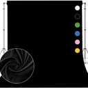 Black Photo Backdrop for Photoshoot, Black Photography Backdrop for Portraits, Fabric Background for Product Photography and Video Creation 8FTx10FT