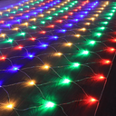 198 LED Multicolor Net Lights Outdoor Mesh Lights 9.8ft x 6.6ft for Garden, Lawn, Shrubs, Party, Wedding, Christmas Decorations, 8 Modes & Memory Function, Connectable, Clear Wire-Multicolor