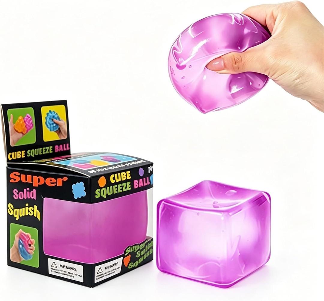 Premium Big Block Cube ,Ice Cube Squishies Toys,Durable, Slow-Rebound fingertip Exquisite Spherical ice Cube with boxGift-Ready (Purple)