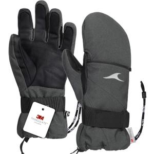 Achiou Ski Gloves, Winter Cold Weather Gloves for Men Women, Waterproof Touchscreen Snow Mittens (Small, Gray)