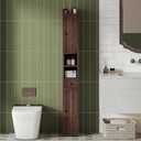 ChooChoo Narrow Bathroom Storage Cabinet with Adjustable Shelves and Drawer, 7.87"D x 7.87"W x 70.87"H