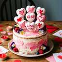 Seenelling 48 Sets Valentine's Day Heart Kit Craft DIY Heart Painting Kit with Sticker Valentine's Day Craft Painting Bulk Ready to Paint Your Own Shape White Foam Balls for Party Activities Gifts