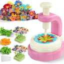 HAYXUN Flower Crafts for Kids Ages 4+, DIY Arts and Crafts for Kid Girl Toys, Hands-On Educational Toy, Reusable Art Toy for Creativity, Learning & Gifting, Birthday Gifts for Toddler Girls (Red)