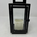 12" Decorative Candle Lantern Light with Outdoor Garden Flameless Candle Black GHA1