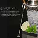 Nikita Cocktail Shaker, 5-Piece Martini Shaker & Bartender Kit with Bar Accessories Strainer, Jigger, Spoon & Muddler, Silver 16oz Drink Mixer with Bartender Accessories