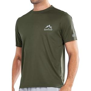 NORTHYARD Men's UPF 50+ Rash Guard T-Shirts Sun Protection UV Quick Dry Short Sleeve Shirts Lightweight Fishing Swim, 2XL