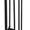 Lizh Metalwork 5 Pieces Black Wrought Iron Fireplace Companion Set,Modern Indoor Outdoor Fireplace Accessories Set,Include Tongs, Shovel, Poker,Brush and Cast Iron Base