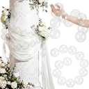 Wedding Arch Backdrop Pearl Bead Arch Decoration for Wedding Bridal Shower Engagement Baby Shower Photo Background Decoration and Decor DIY Craft(White,3.1 Inch,Plastic)