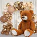 Toys Studio 51 inch Soft Stuffed Brown Teddy Bear Plush Grizzly Bear Stuffed Animal Hugging Toy for Girls Kids Birthday Gift Christmas Valentine's Day Mother's Day Baby Shower Party Decor