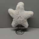 Soulchen 11 Inch White Christmas Star Tree Topper Faux Mink Fur Christmas Tree Topper Star White Rustic Treetop Ornaments for Xmas Decoration Home Indoor Outdoor Holiday Decoration