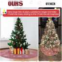 84 Inch Large Pink Christmas Tree Skirt, Burlap Tree Skirt White Snowflake Xmas Mat for Christmas Home Farmhouse Holiday Indoor Decoration