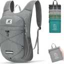 SKYSPER Foldable Hiking Backpack - 10L Small Lightweight Daypack Breathable Travel Backpacks for Men Women (Gray)