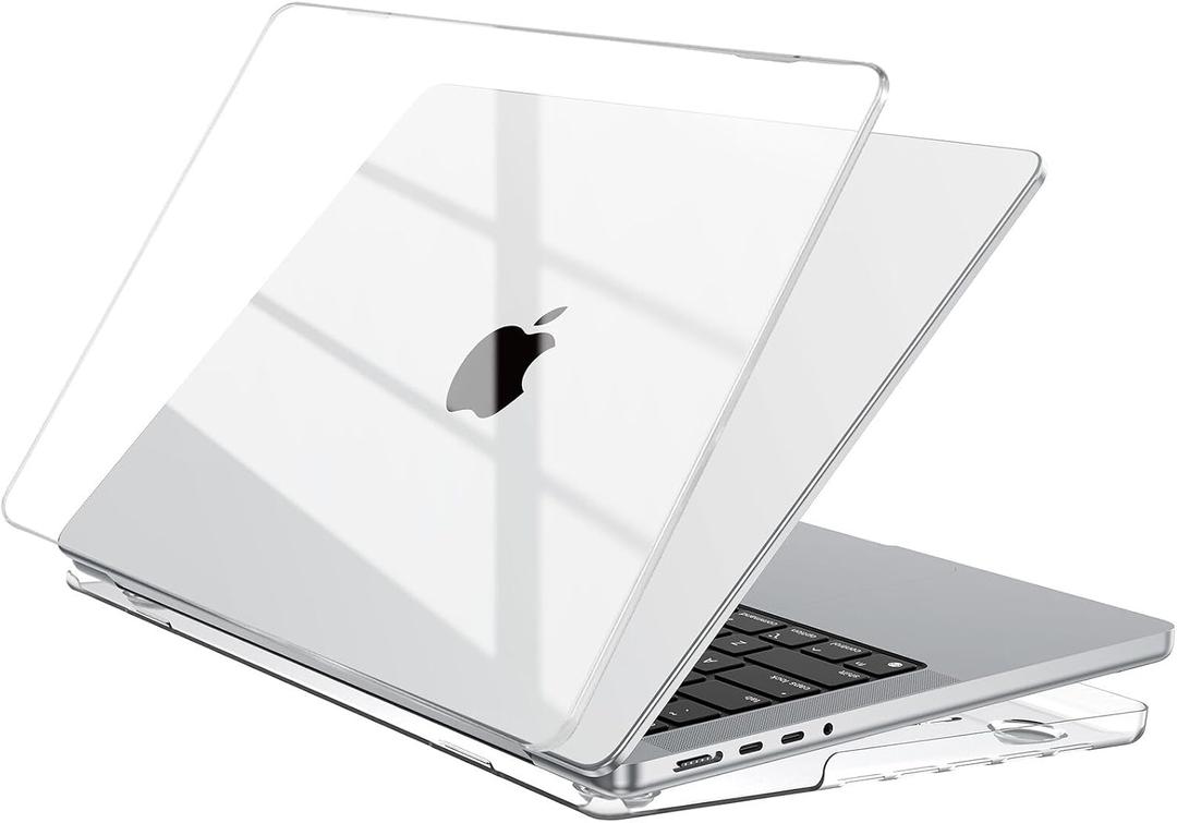 EooCoo Case Compatible with MacBook Pro 14 inch M5 2026 2025-2021 M4 M3 M2 M1 Pro/Max Chip, Crystal Clear Hard Shell, Easy to Install, Sturdy Laptop Protective Cover Case, Transparent