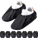 Frienda 8 Pairs Non Slip Reusable Shoe Covers Waterproof Boot Covers for Household Carpet Floor Protection Machine Washable (Large)
